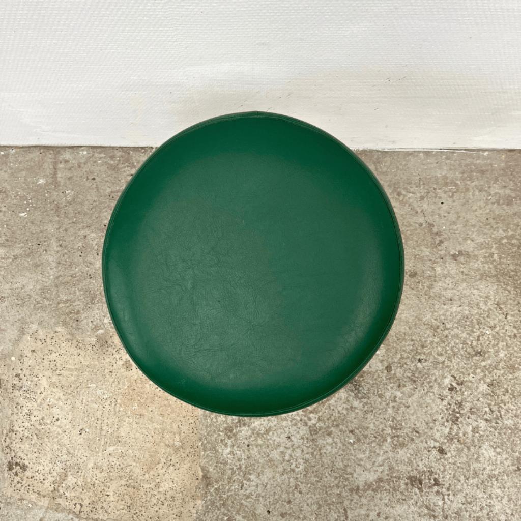 2x Vintage Tulpkrukje Space Age, Voet Wit Skai Zitting Groen image 4