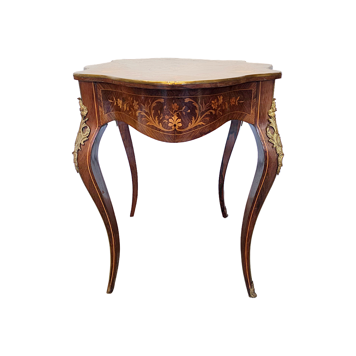 Antiek Franse Louis Xv Stijl Tafel Met Lade, Eind 19e Eeuw image 4