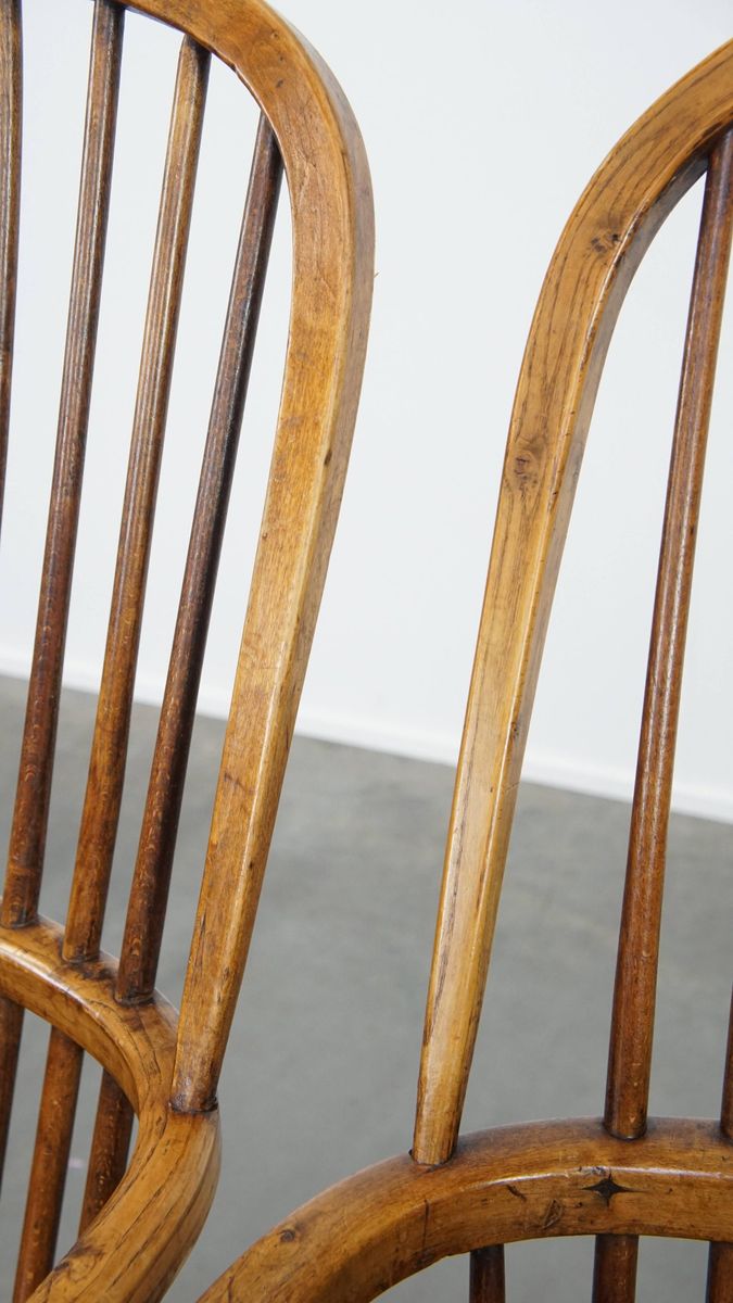 Geweldige Set Van 6 Antieke Engelse Windsor Stickback Chairs Uit De 19e Eeuw image 11