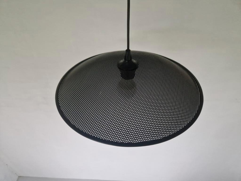 Postmoderne Vintage Geperforeerd Metaal Hanglamp Zwart. image 6