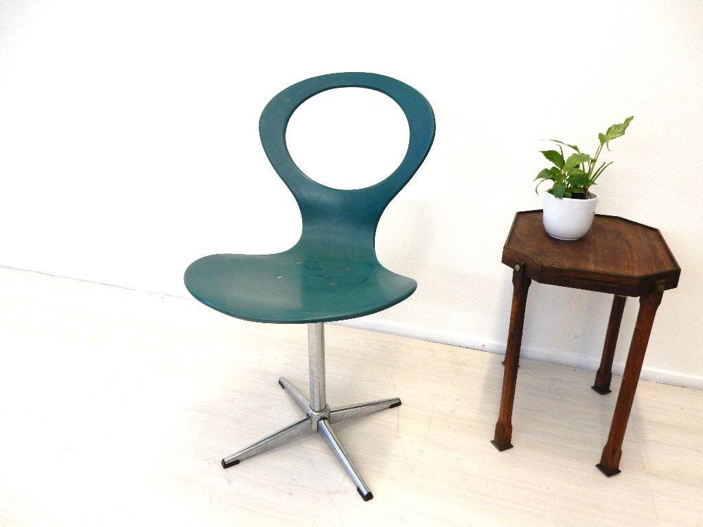 Vintage Eetkamerstoel Jaren 60/ 70 Design Plywood Benze image 6