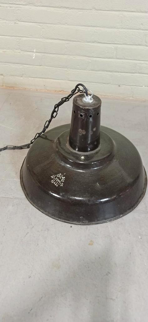 Vintage Industriële Emaille Hanglamp, Zwart image 4