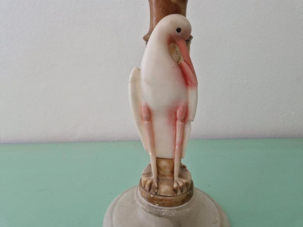 Albast Eind 19e Eeuws Tazza Schaal Met Vogels. image 5