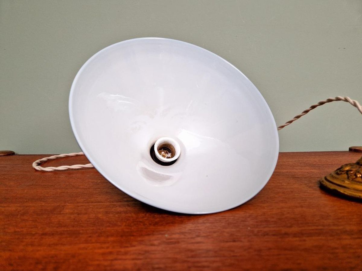 Art Deco Hanglamp In Kegelgroen Opaline, 1920-30 image 10
