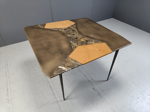 Eettafel Leather Brown bij Reliving