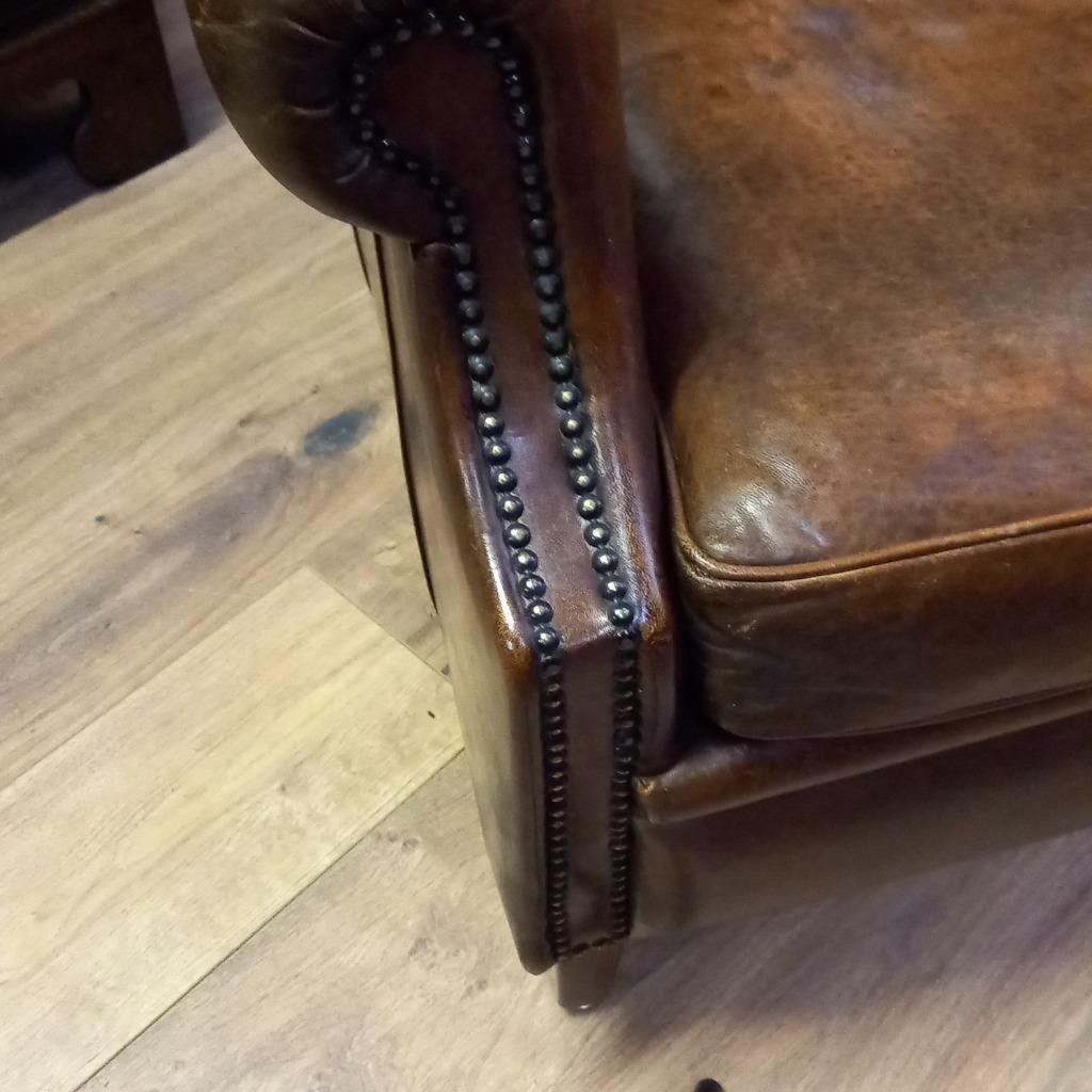 Schapenleren Vintage Clubfauteuil In Art Deco Stijl image 9