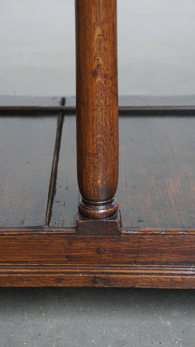 Prachtige Antieke Engelse Double Based Side Table/ Dressoir Van Eikenhout image 13