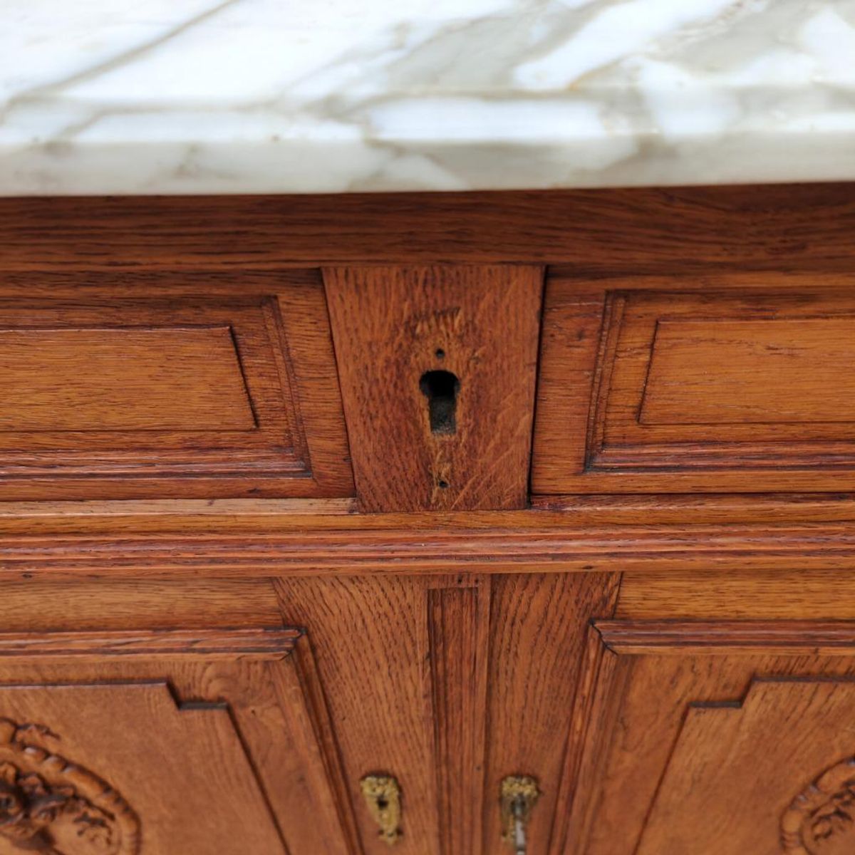 Vintage Antiek Dressoir Commode Ladekast Badkamermeubel Met Marmer Blad 707 image 16