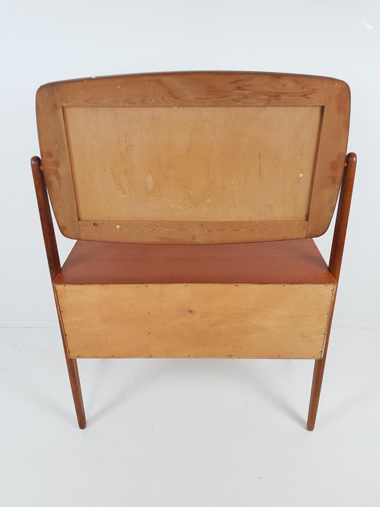 Vintage Deense Kaptafel Teak | Make Up Kastje Spiegel Danish image 10