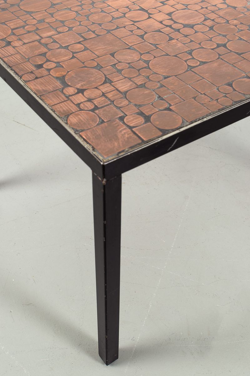 Herbert Hirche Rosenthal Bijzettafeltje Met Koperen Details image 5