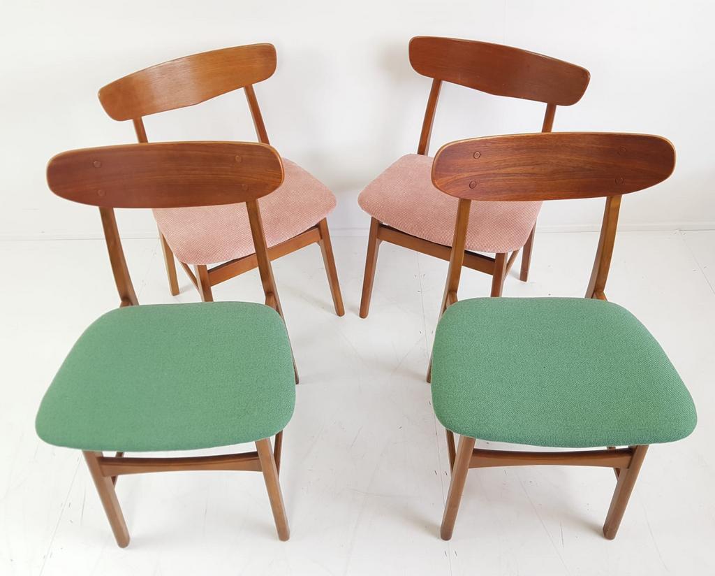 4 Vintage Deense Stoelen | Farstrup Dining Chairs Danish image 2