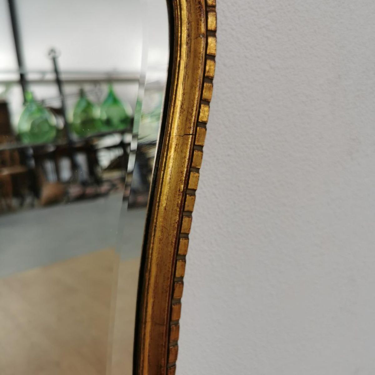 Vintage Goudkleurige Barok Rococo Spiegel Kuifspiegel Schouwspiegel 119 image 13