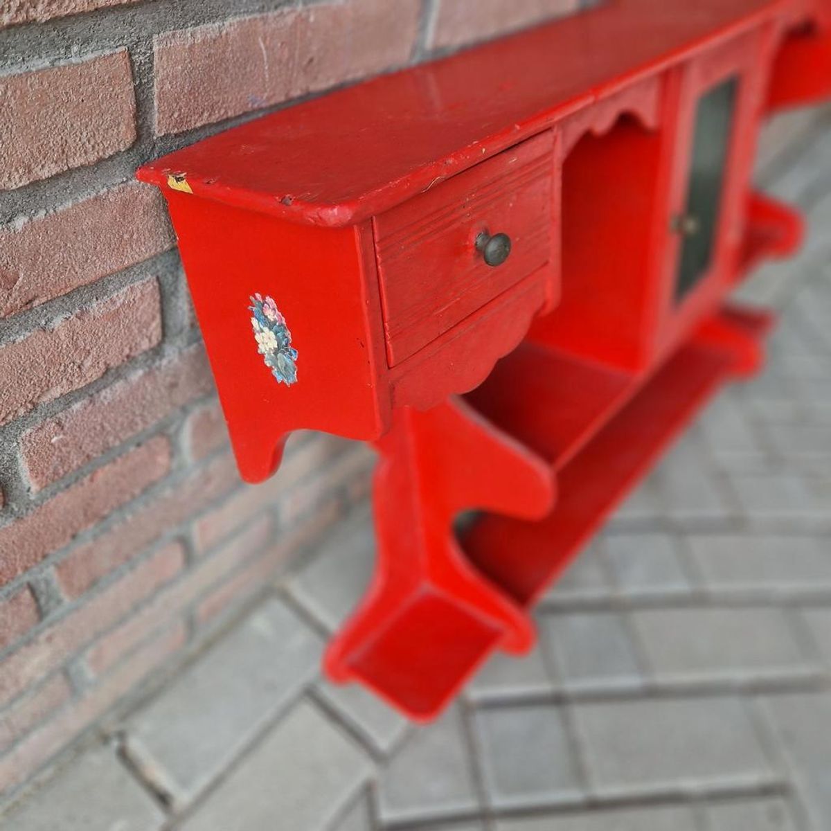 Antiek Keukenrek Houten Wandrek image 2