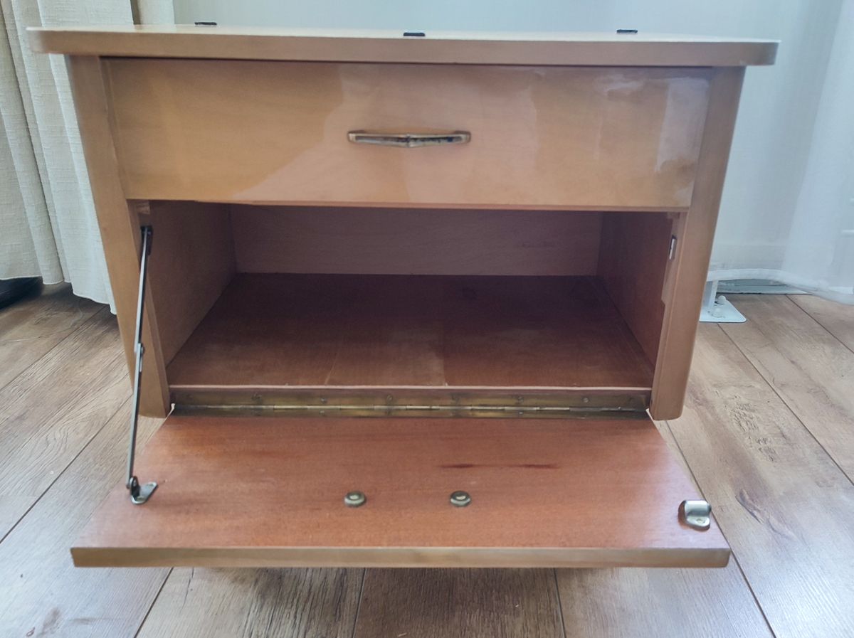 Vintage Nachtkast Bedside Table Nachtkastje Hout Lade image 4