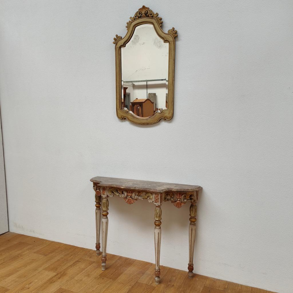 Barok Rococo Wandconsole Sidetable Met Marmer Blad En Spiegel 04 image 5
