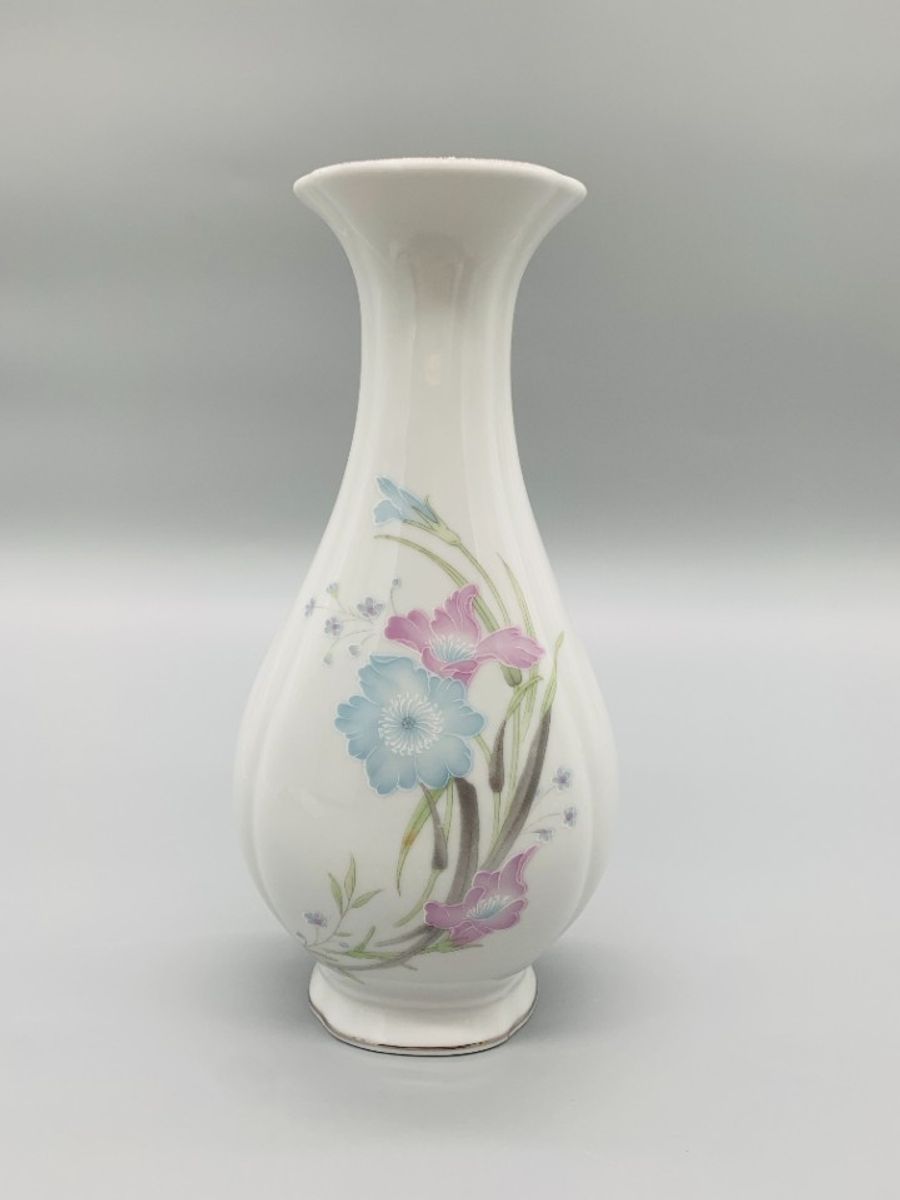 Vaas Vintage Wit Pastelkleurige Bloemen China image 2