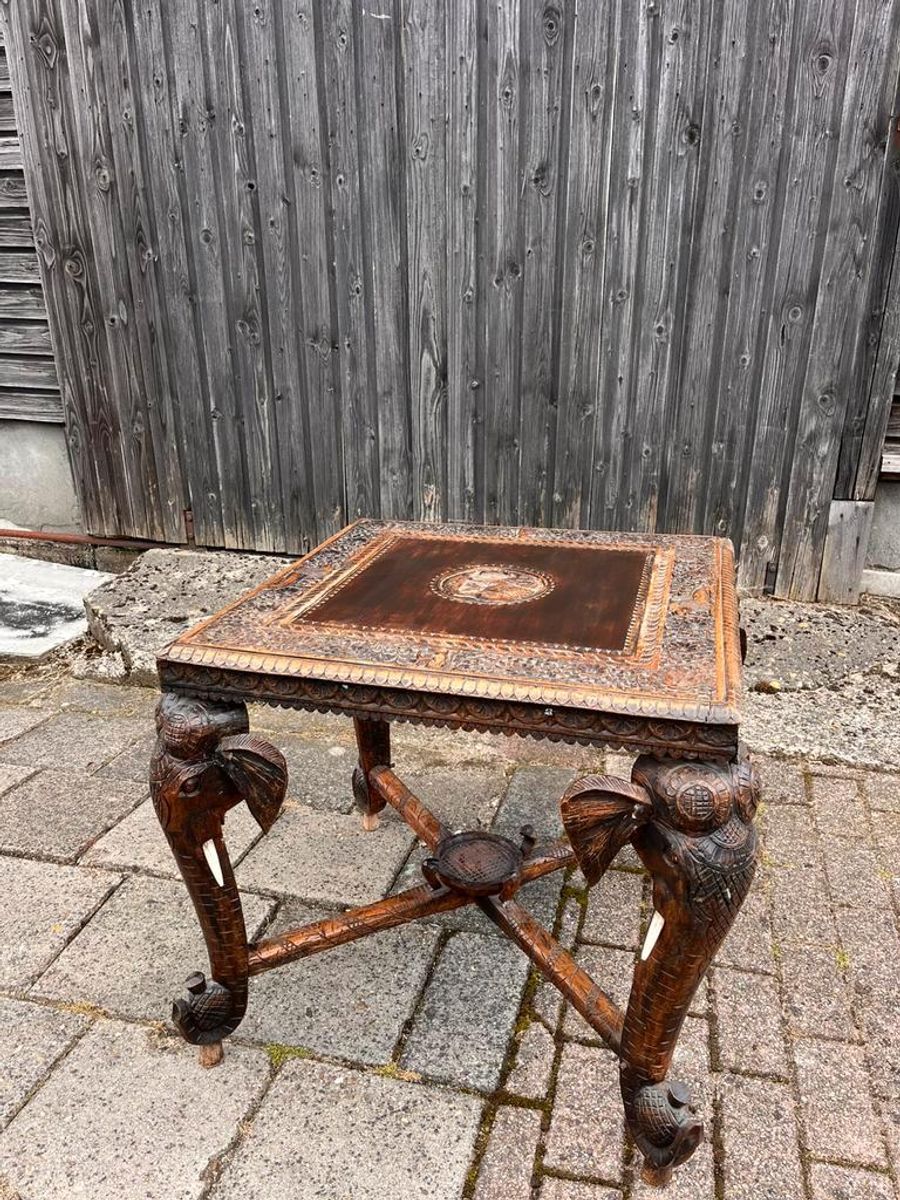 Summer Sale! Antieke Anglo Indian Olifant Tafel Vintage image 2