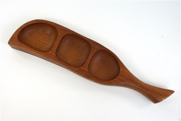 Vintage Houten Vakjes Schaal image 4