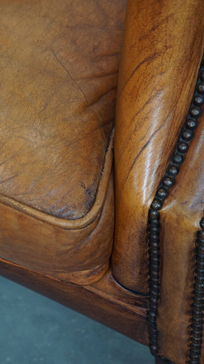 Charmante En Comfortabele Schapenleren Clubfauteuil Met Prachtige Kleuren image 13