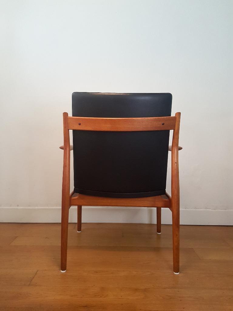 Vintage Arne Vodder 341 Fauteuil In Teak En Leer image 14