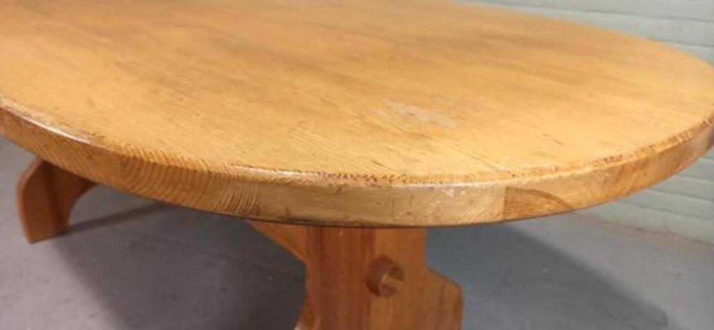 Vintage Grote Massief Grenen Eettafel, Ovaal, 180 X 90 Cm image 11