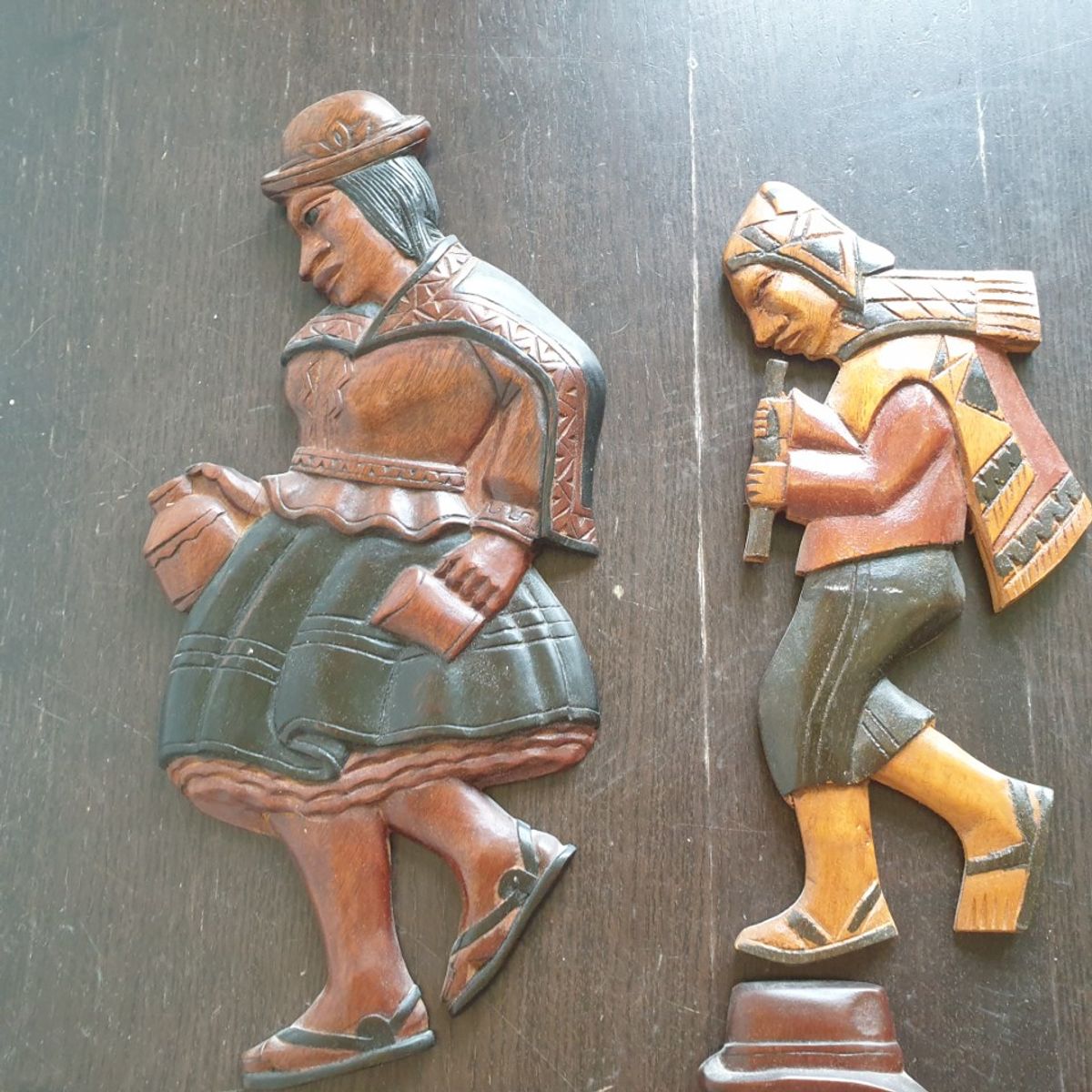 Peruaans Gezin Vintage Houtsnijwerk Muurhangers image 12