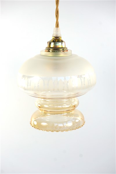 Vintage Glazen Lampenkap Bewerkt image 3
