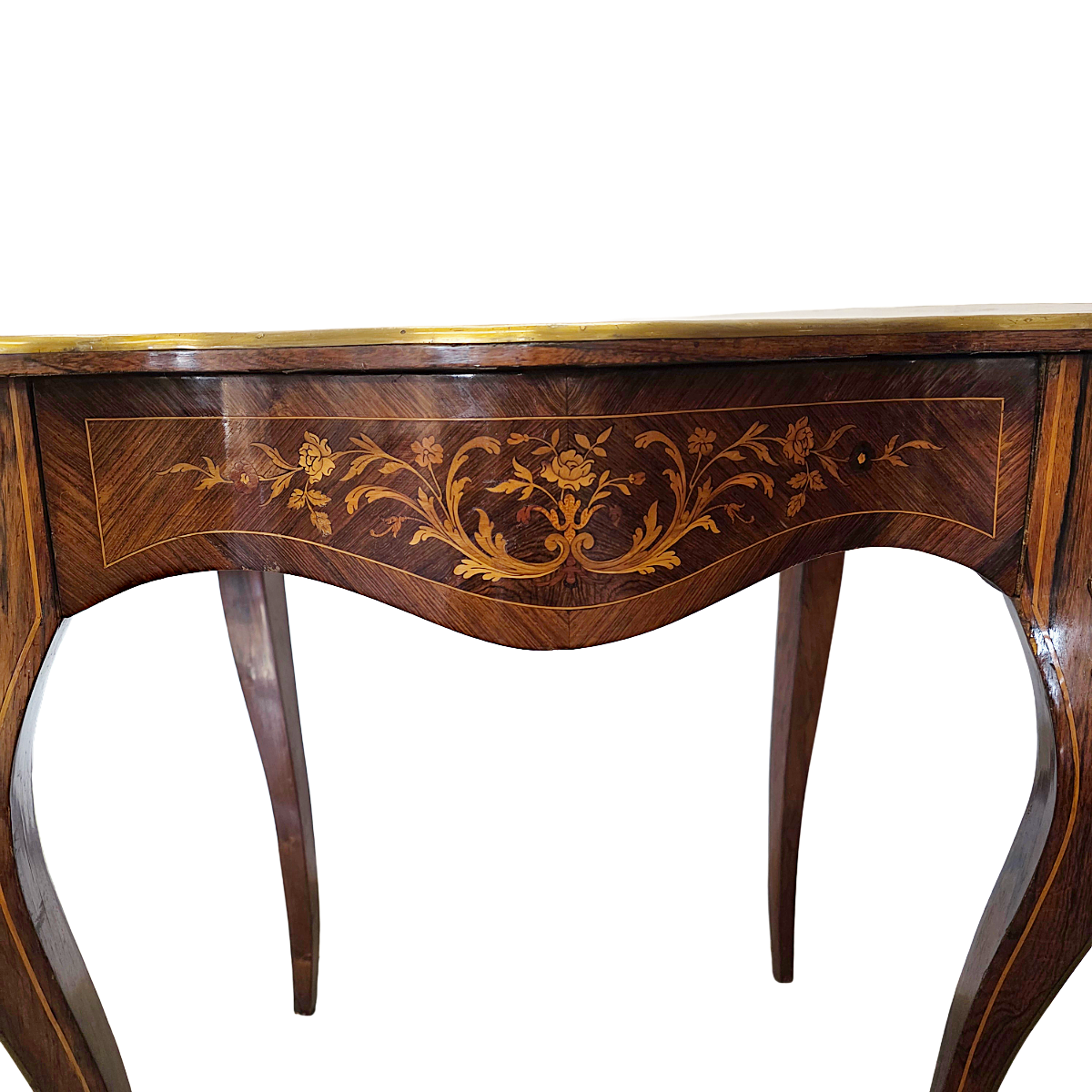 Antiek Franse Louis Xv Stijl Tafel Met Lade, Eind 19e Eeuw image 8
