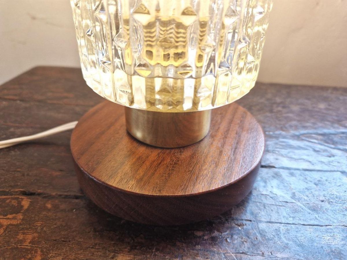 Mid-century Bedlamp Van Teak, Messing En Glas image 11