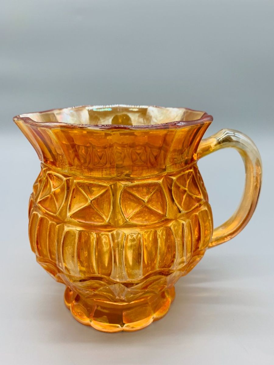 Franse Carnaval Iriserend Glas Waterkan En Glas Oranje image 15