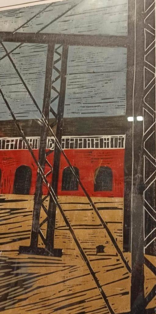 "rijkswerf", Piet Lont, 1995, Houdsnede Op Japans Papier image 10