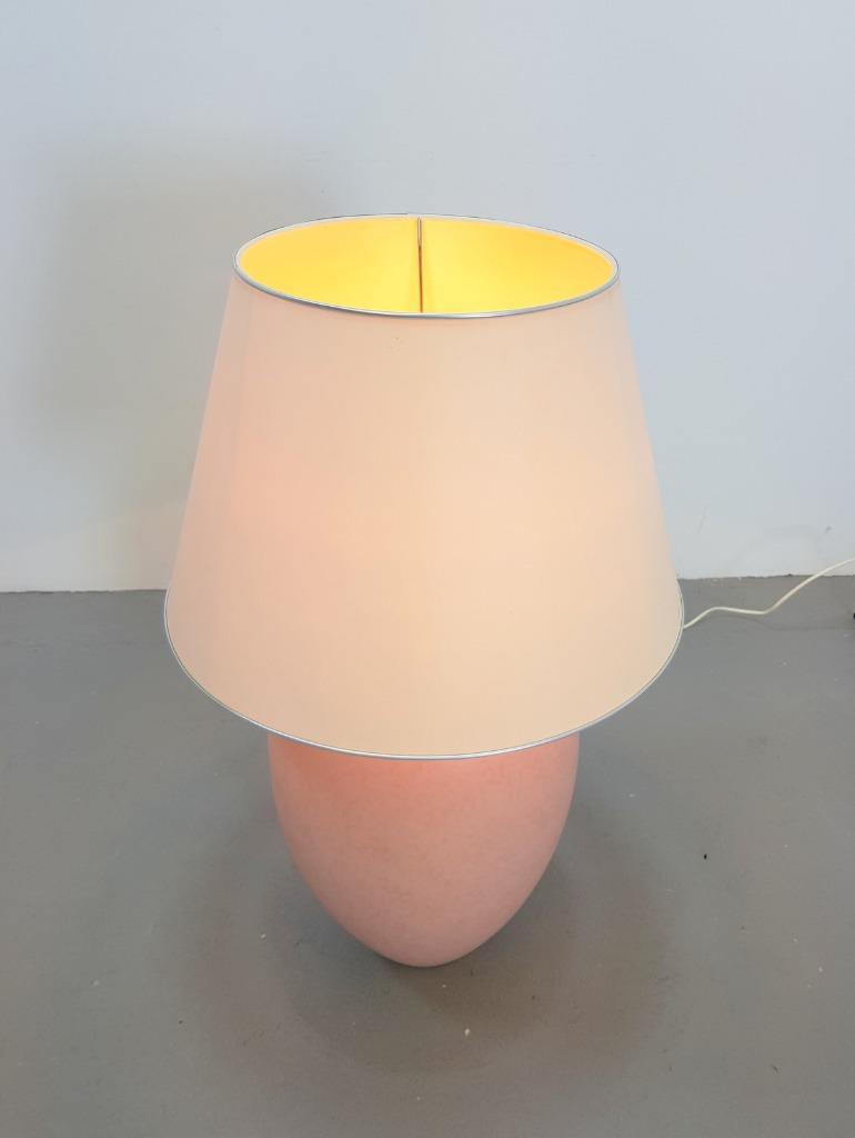 Xl Vintage Kostka Tafellamp Keramiek France 1980 Pastel Roze image 7