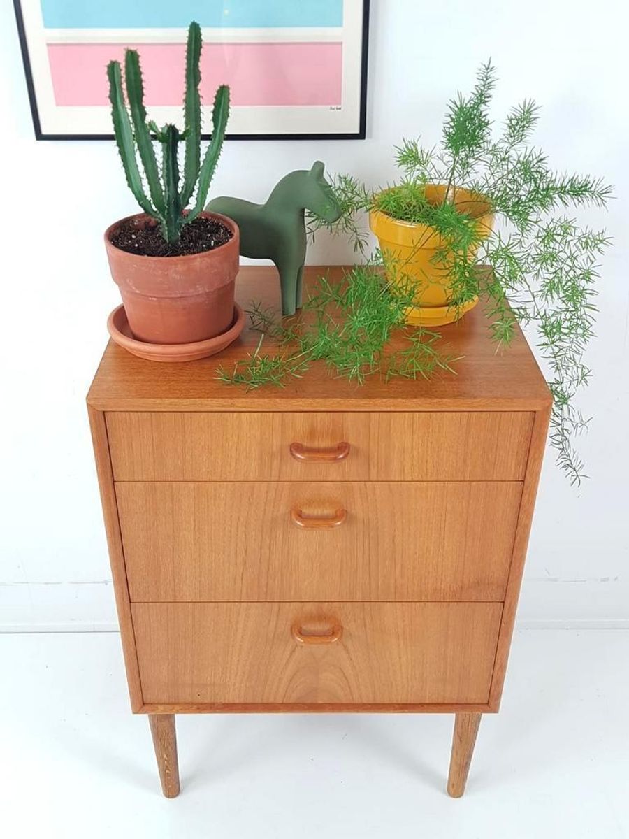 Vintage Deens Ladekastje Teak Nacht Kast image 3