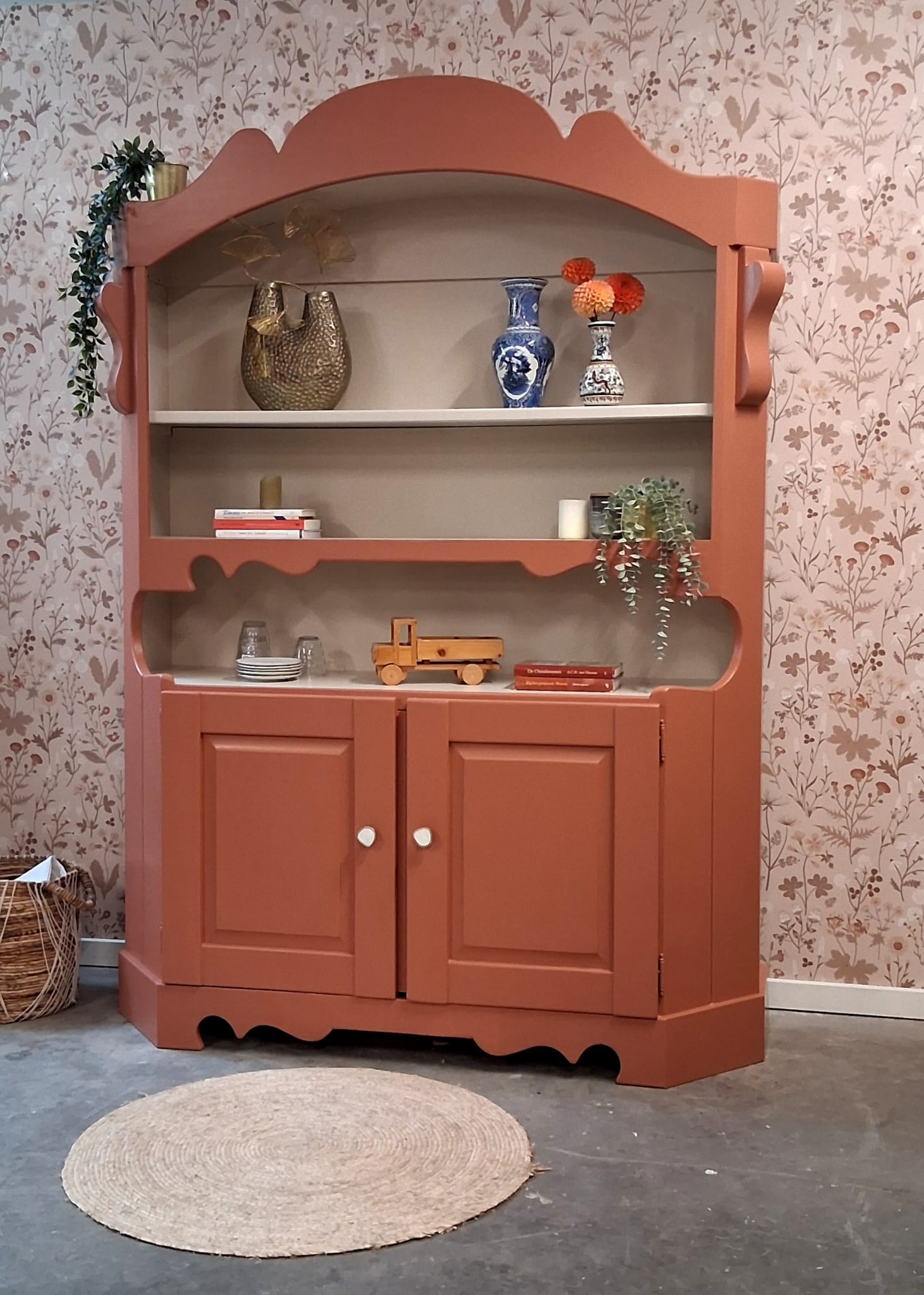 Vintage Retro Buffetkast Zachte Terracotta Kleur image 6