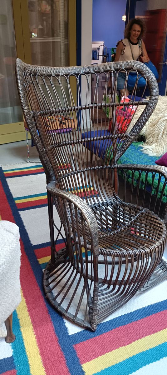 Rohé Noordwolde Rattan Peacock Chair (gio Ponti Style) Rotan Fauteuil Vintage image 6