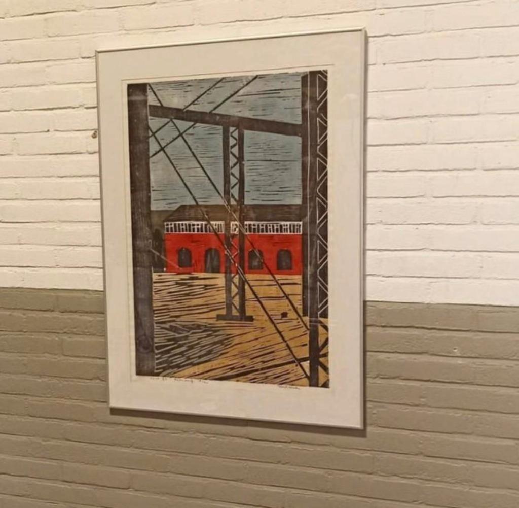 "rijkswerf", Piet Lont, 1995, Houdsnede Op Japans Papier image 8