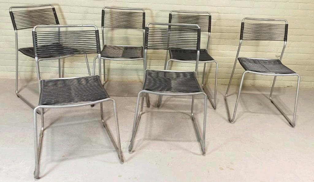 Set Van 6 Melker Spaghetti Stoelen, Lisa Norinder Voor Ikea image 8
