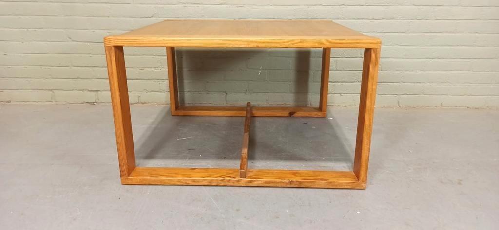 Vintage Design Grenen Salontafel, Vierkant image 10