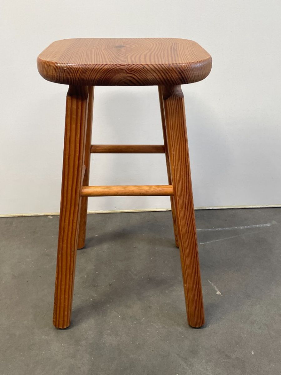 Set Van 4 Vintage Grenen Krukken, Scandinavisch Design, 1970's image 2
