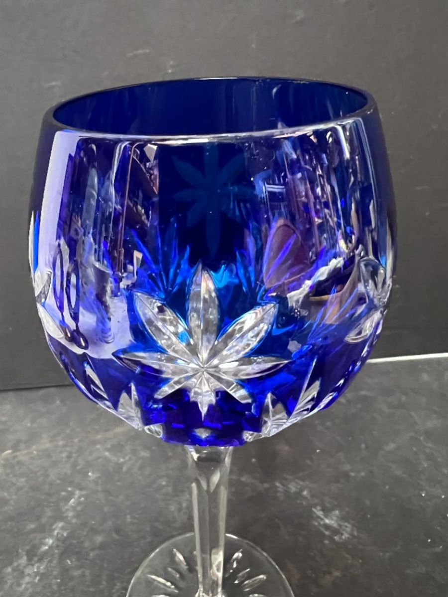 Prachtig Blauw Kristallen Wijnglas Stars Of Midnight, Ontwerp Horst Belda image 3