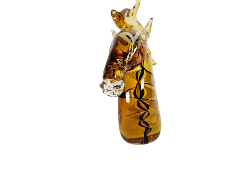 Murano Glas - Sculpture - 'horse Head' - Amber Glas - 3e Kwart 20e Eeuw image 8