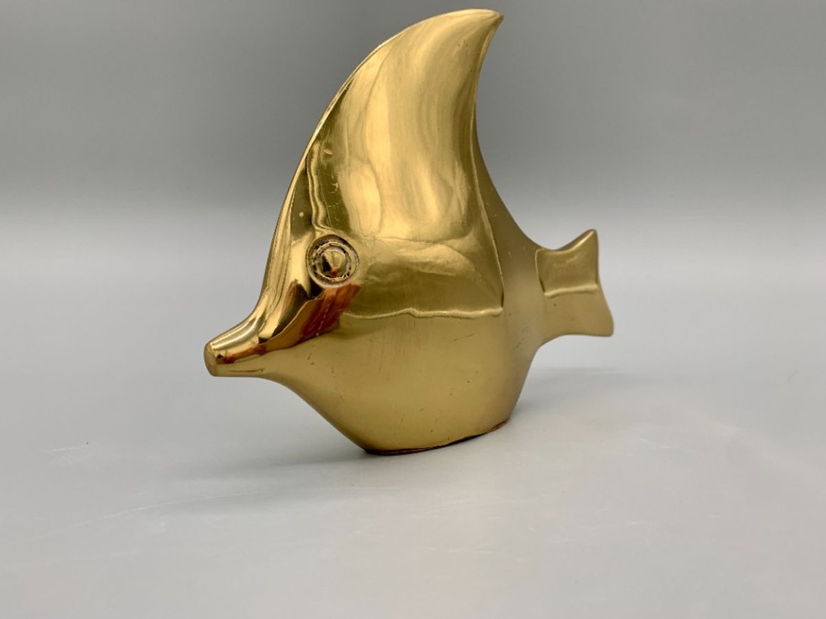 Mid Century Grote Messing Maanvis image 3
