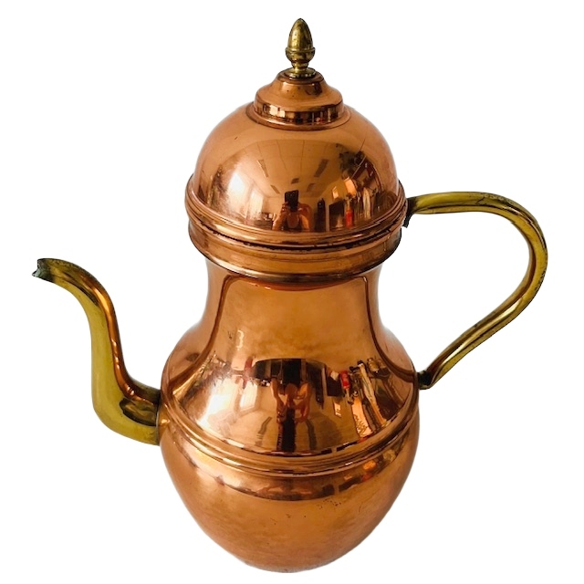 Vintage Theepot Koper En Messing image 3