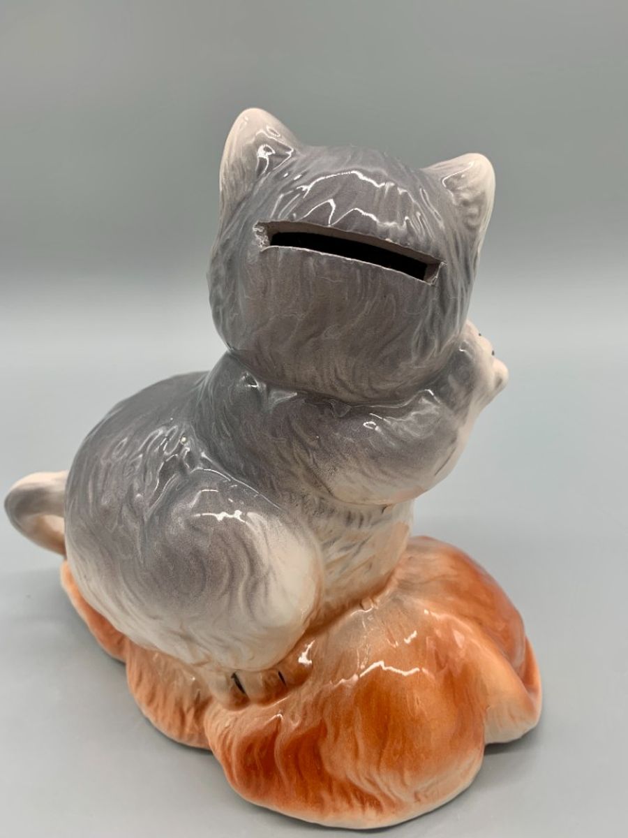 Vintage Spaarpot Katten Keramiek image 4