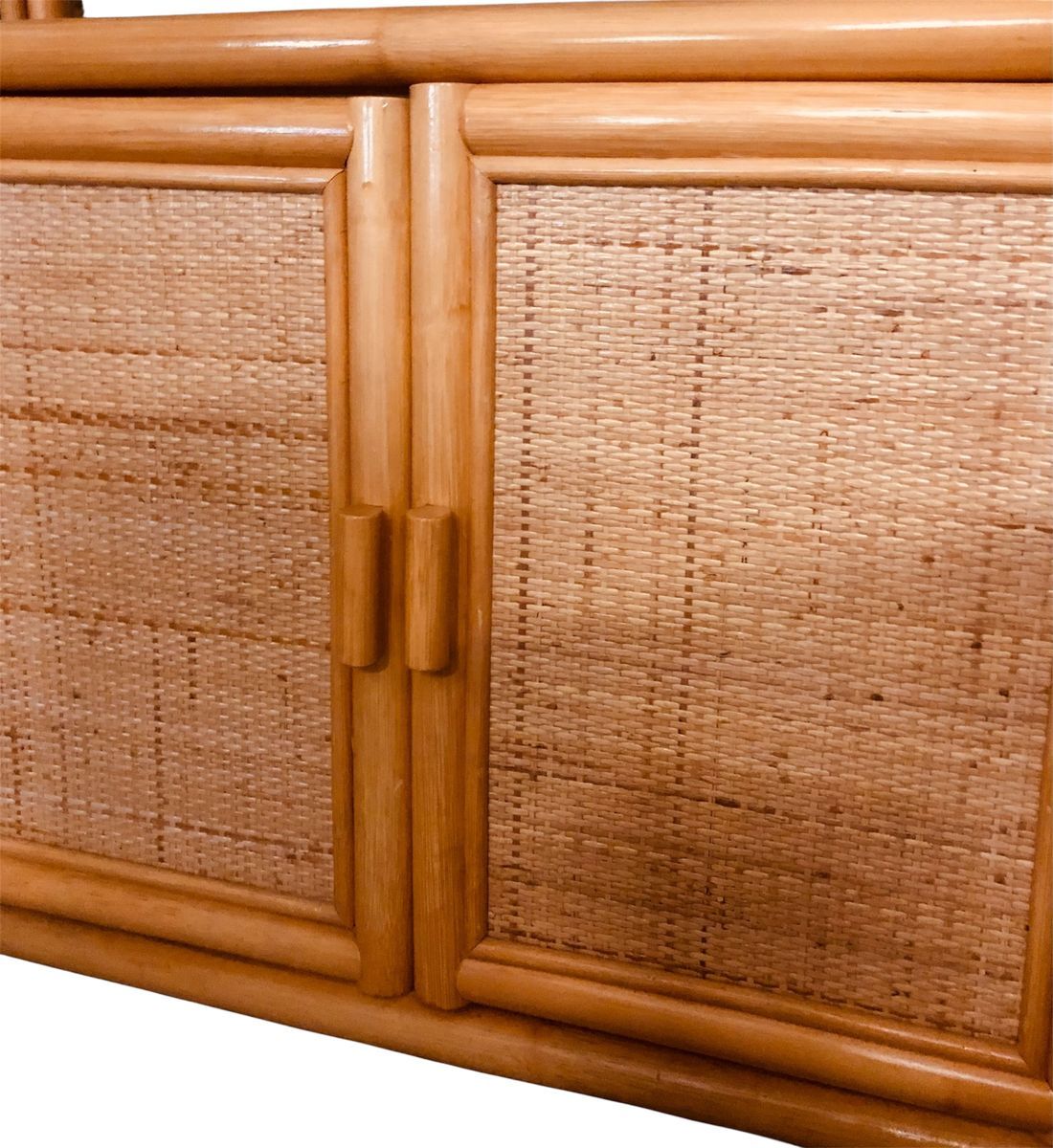 Vintage Bamboe Rotan Kast | Boogkast Rotan Bamboe image 6