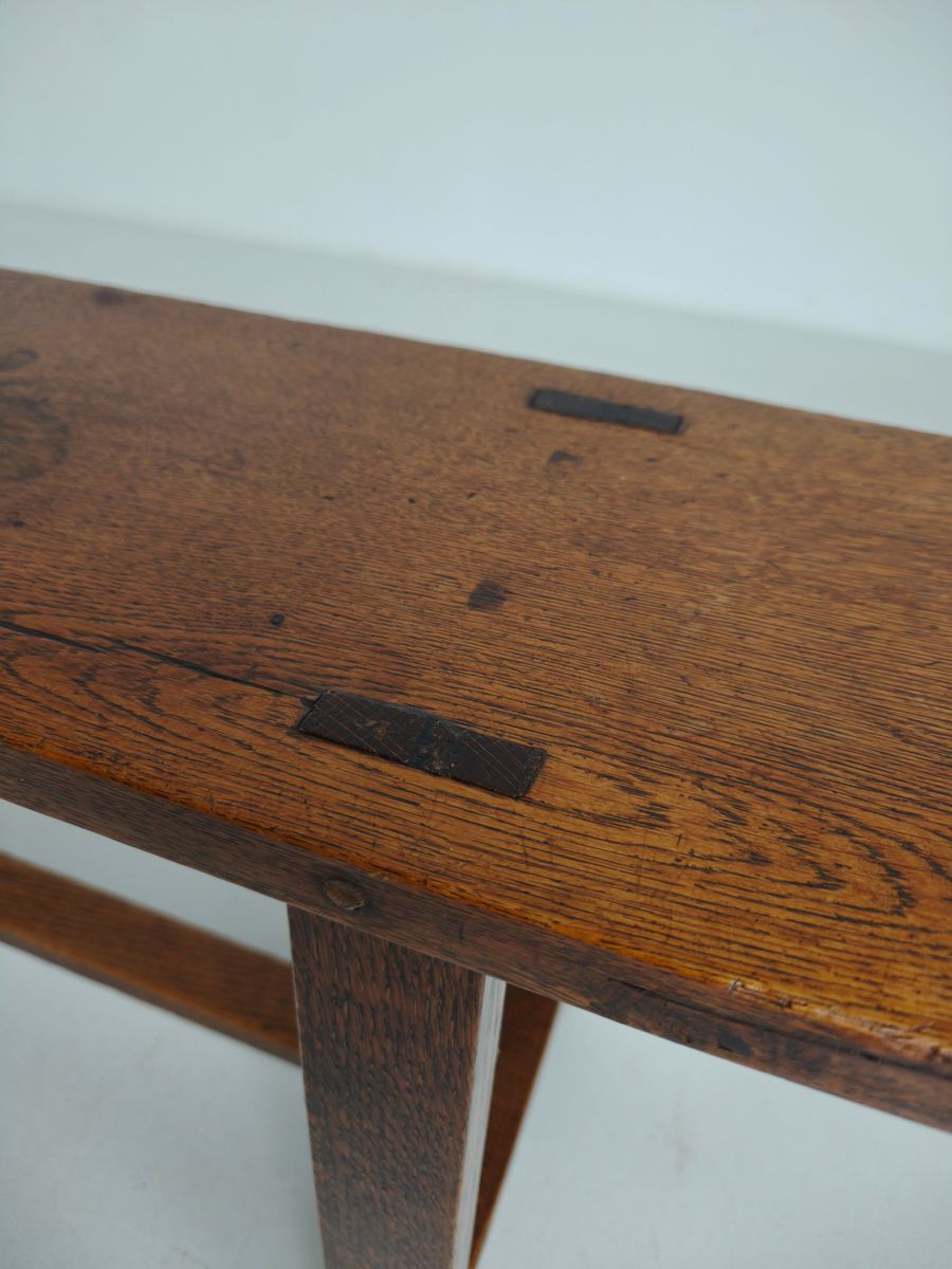 Paar Franse Rustieke Banken Uit De 19e Eeuw - Massief Eiken image 10