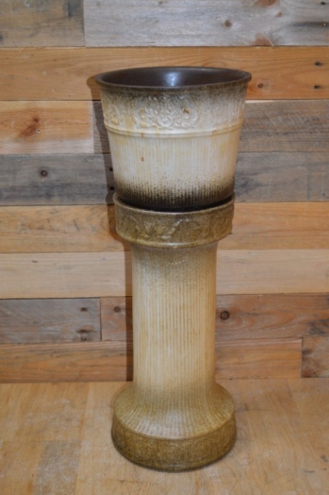 Vintage Keramische Zuil Met Pot – West-duits Aardewerk Van Wegmann image 6