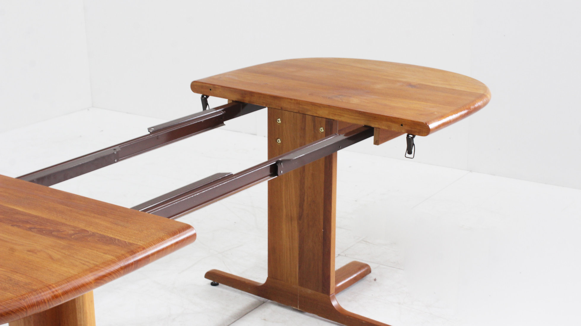 Vintage Danish Oval Extendable Dining Table Solid Teak 1960s image 4