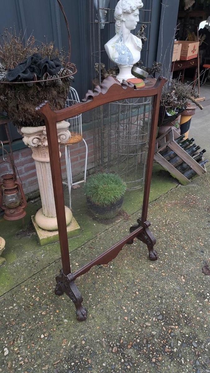 Antiek Haardscherm Afm. 71 X 27cm En 116cm Hoog. image 4