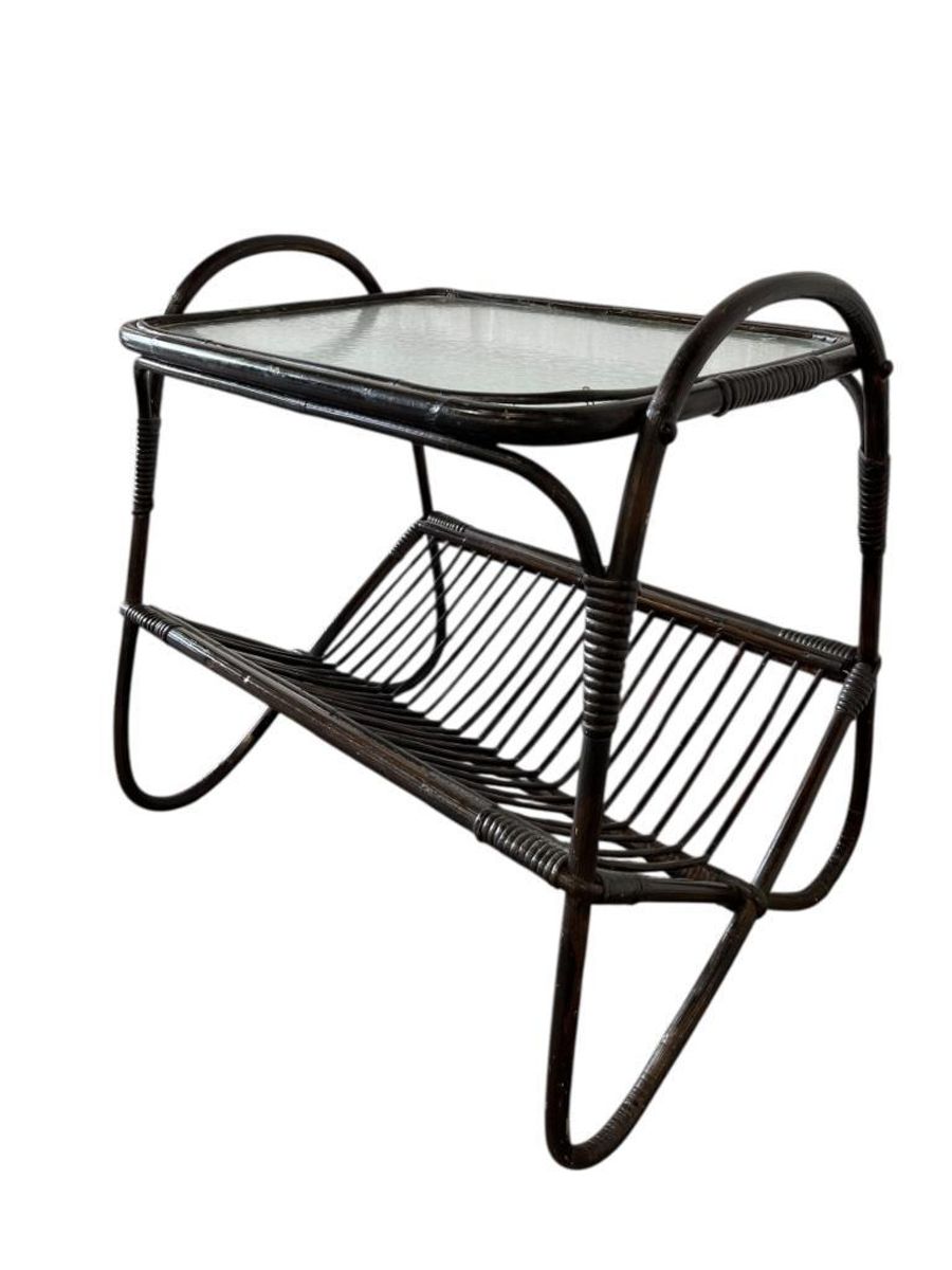 Vintage Rotan Bijzettafel / Sidetable / Plantentafel image 3